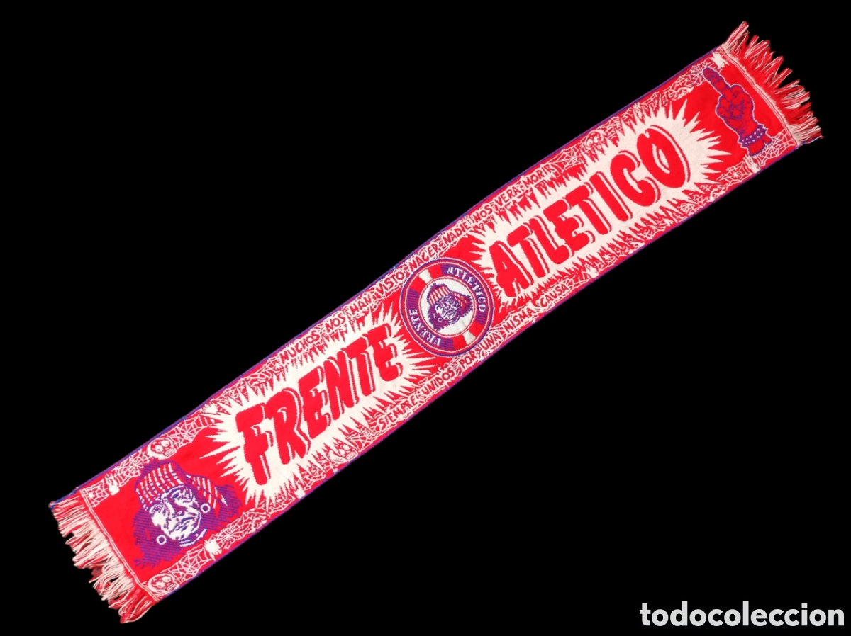 Coleccionismo deportivo: Antigua Bufanda Atletico Madrid Frente Atl&eacute;tico - Foto 2