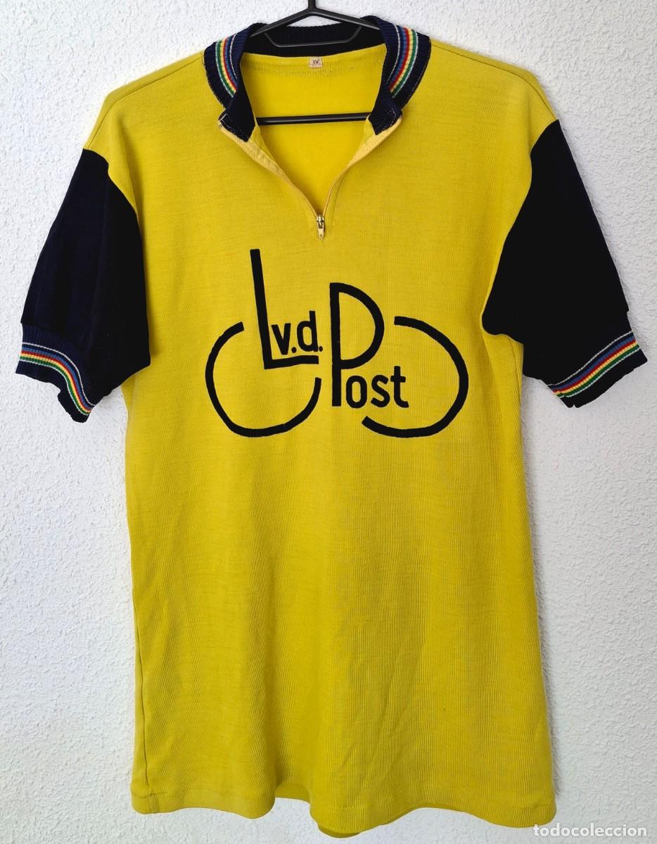 Coleccionismo deportivo: Maillot ciclismo vintage original a&ntilde;os 70 equipo B&eacute;lgica Van de Post cremallera bolsillos traseros