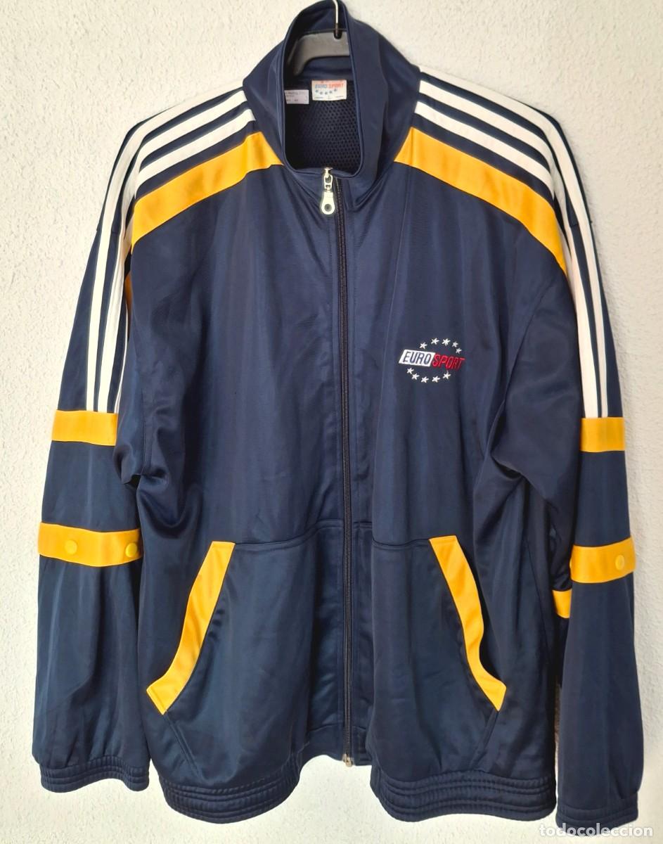 Coleccionismo deportivo: Chaqueta deportiva chandal Eurosport vintage a&ntilde;os 90 azul Talla L