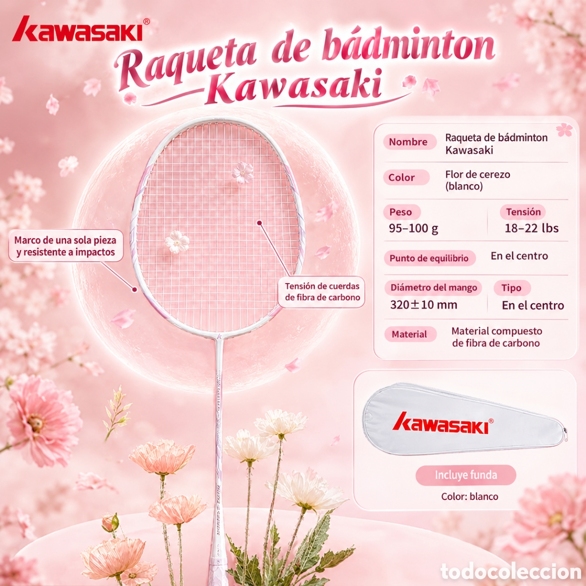 Coleccionismo deportivo: Raqueta/Racket de b&aacute;dmiton Kawasaki - Foto 2