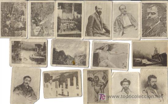 Colecionismo Cromos antigos: 26 PEQUE&Ntilde;OS CROMOS DE FOTOTIPIA THOMAS CON IMAGENES DE PINTORES Y PINTURAS