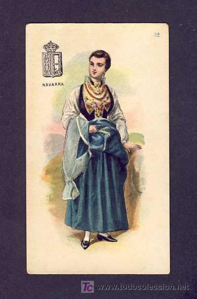 Colecionismo Cromos antigos: Cromo coleccion Mujeres: NAVARRA (7 x 12 cms)