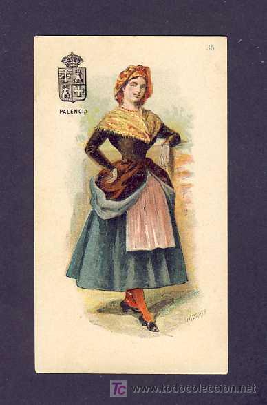 Coleccionismo cromos antiguos: Cromo coleccion Mujeres: PALENCIA (7 x 12 cms)