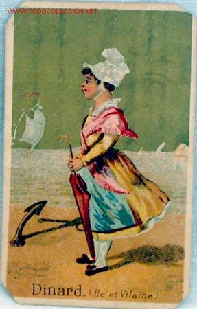 Coleccionismo cromos antiguos: Cromo publicidad franc&eacute;s Dinard Caf&eacute; Suizo Elle et Vilaine PP s XX