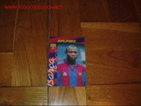 Coleccionismo cromos antiguos: BAR&Ccedil;A PANINI CARDS 96-97: AMUNIKE - Foto 1