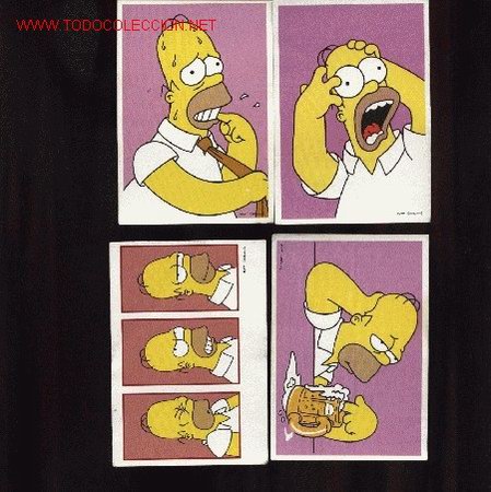 Coleccionismo cromos antiguos: los simpsons 56 57 58 59 - Foto 1