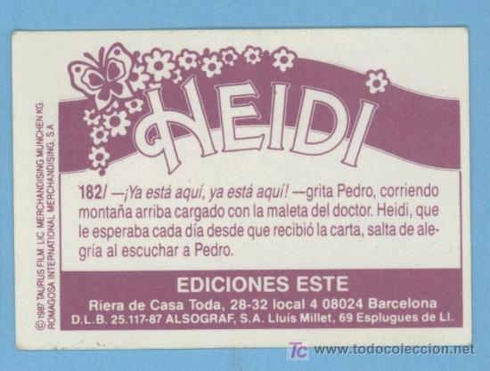 Coleccionismo cromos antiguos: Heidi - Ediciones ESTE - Foto 1