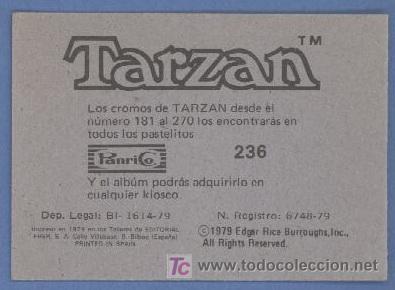 Coleccionismo cromos antiguos: Tarzan - PANRICO - Cromo N&ordm; 236 &iexcl;Nuevo e IMPECABLE! - Foto 1