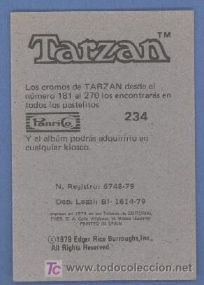Coleccionismo cromos antiguos: Tarzan - PANRICO - Cromo N&ordm; 234 &iexcl;Nuevo e IMPECABLE! - Foto 1