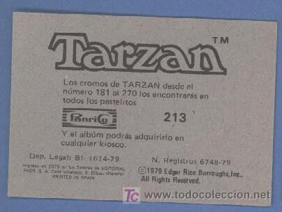 Coleccionismo cromos antiguos: Tarzan - PANRICO - Cromo N&ordm; 213 &iexcl;Nuevo e IMPECABLE! - Foto 1