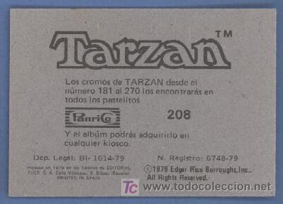 Coleccionismo cromos antiguos: Tarzan - PANRICO - Cromo N&ordm; 208 &iexcl;Nuevo e IMPECABLE! - Foto 1