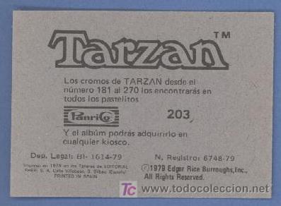 Coleccionismo cromos antiguos: Tarzan - PANRICO - Cromo N&ordm; 203 &iexcl;Nuevo e IMPECABLE! - Foto 1