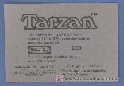 Coleccionismo cromos antiguos: Tarzan - PANRICO - Cromo N&ordm; 239 &iexcl;Nuevo e IMPECABLE! - Foto 1