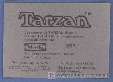 Coleccionismo cromos antiguos: Tarzan - PANRICO - Cromo N&ordm; 231 &iexcl;Nuevo e IMPECABLE! - Foto 1