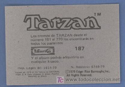 Coleccionismo cromos antiguos: Tarzan - PANRICO - Cromo N&ordm; 187 &iexcl;Nuevo e IMPECABLE! - Foto 1
