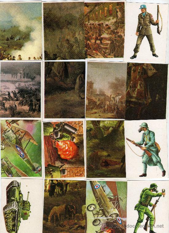 Coleccionismo Cromos antiguos: LOTE DE CROMOS-EL MUNDO EN GUERRA A TRAVES DE LA HISTORIA.16,CROMOS DISTINTOS.