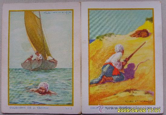 Coleccionismo cromos antiguos: ROBINSON CRUSOE 23 cromos de 24 colecc..Chocolates E.Juncosa - Foto 2