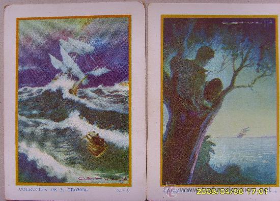 Coleccionismo cromos antiguos: ROBINSON CRUSOE 23 cromos de 24 colecc..Chocolates E.Juncosa - Foto 3