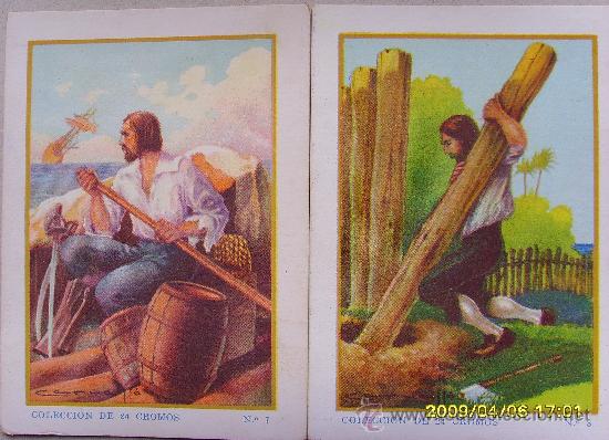 Coleccionismo cromos antiguos: ROBINSON CRUSOE 23 cromos de 24 colecc..Chocolates E.Juncosa - Foto 4