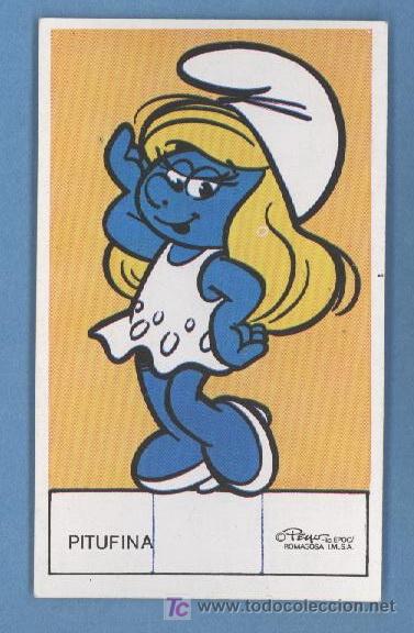 Coleccionismo cromos antiguos: Cromo - Tarjeta - Pitufos - Pitufina - Foto 1