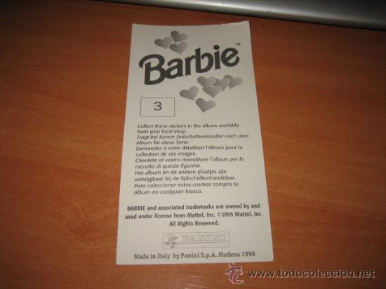 Coleccionismo cromos antiguos: BARBIE PANINI N&ordm; 3 - Foto 2
