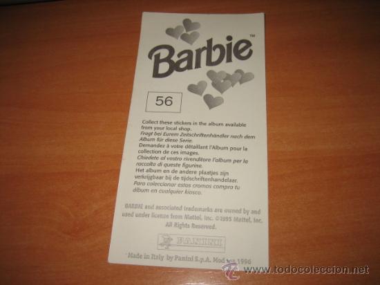 Coleccionismo cromos antiguos: BARBIE PANINI N&ordm; 56 - Foto 2