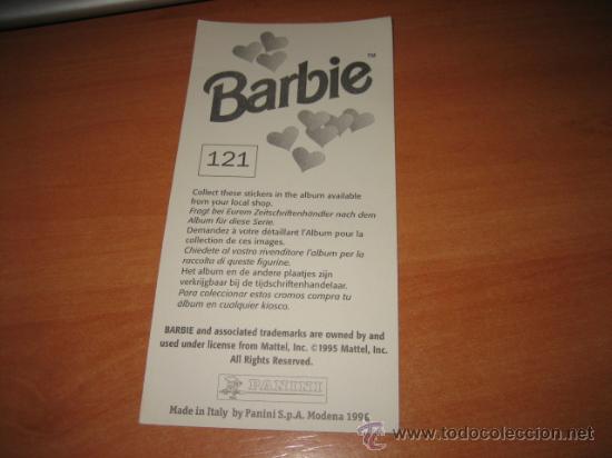 Coleccionismo cromos antiguos: BARBIE PANINI N&ordm; 121 - Foto 2