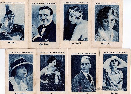 Coleccionismo cromos antiguos: CROMOS DE CHOCOLATES JUNCOSA CELEBRES ARTISTAS CINEMATOGRAFICOS COLECCION COMPLETA DE 21 CROMOS