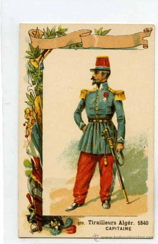 Coleccionismo cromos antiguos: CROMO FRANCES MILITAR ALGER 1840 - Foto 1