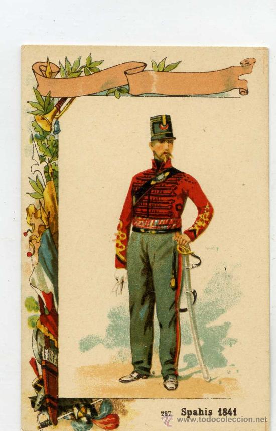 Coleccionismo cromos antiguos: CROMO FRANCES MILITAR SPAHIS 1841 - Foto 1