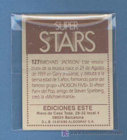 Coleccionismo cromos antiguos: Michael Jackson - Superstars &iexcl;IMPECABLE! - Foto 2