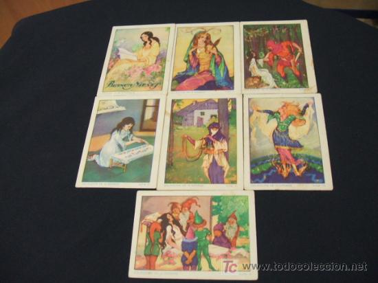 Coleccionismo cromos antiguos: 7 CROMOS DE BLANCANIEVES - CHOCOLATES SELECTOS JUNCOSA - Foto 1