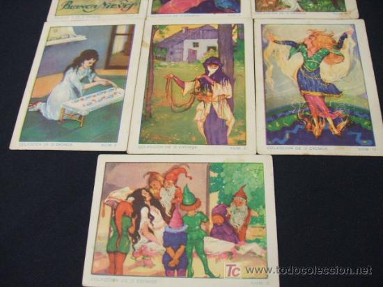 Coleccionismo cromos antiguos: 7 CROMOS DE BLANCANIEVES - CHOCOLATES SELECTOS JUNCOSA - Foto 3