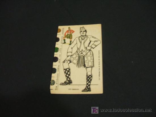 Collectionnisme Cartes &agrave; collectionner anciennes: TARJETA PARA COLOREAR INCLUYE LOS COLORES - ESCOCES - LECHE CONDENSADA MARCA EL NI&Ntilde;O -