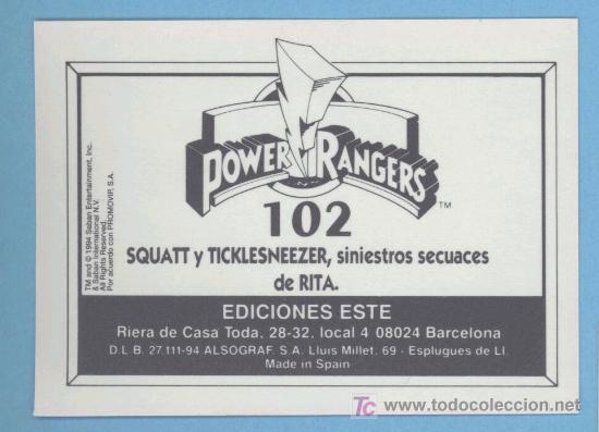 Coleccionismo cromos antiguos: Power Rangers - Ediciones Este - Foto 1