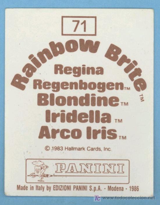 Coleccionismo cromos antiguos: Rainbow Brite - Panini - Foto 1
