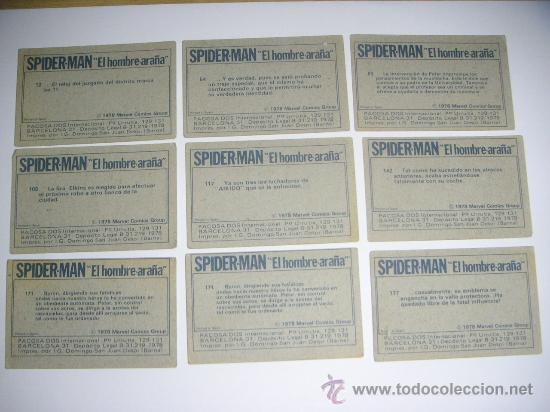 Coleccionismo cromos antiguos: 7 cromos pel&iacute;cula Spiderman (Pacosa, 1978) - Foto 2