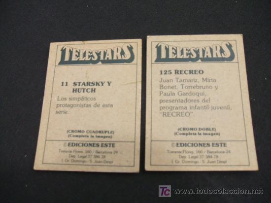 Coleccionismo cromos antiguos: LOTE 2 CROMOS - TELESTARS - EDICIONES ESTE - - Foto 2