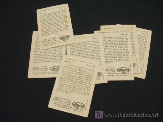Coleccionismo cromos antiguos: LOTE 7 CROMOS - HISTORIA DEL PROGRESO HUMANO - CHOCOLATES AMATLLER - - Foto 7