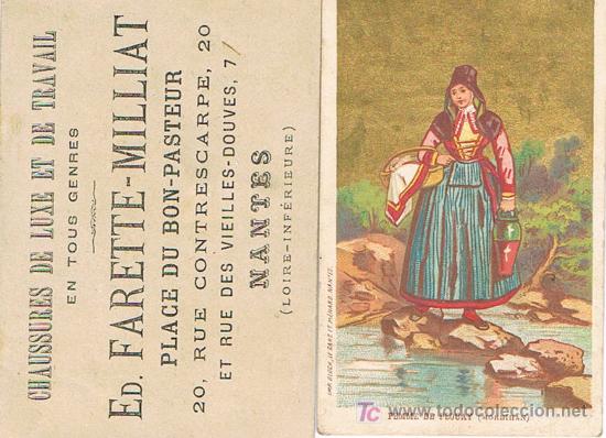 Coleccionismo Cromos antiguos: CROMOS FRANCESES, FEMME DE PLOUAY, ED. FARETTE - MILLIAT
