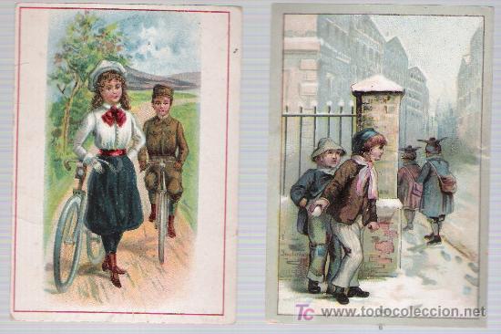 Coleccionismo cromos antiguos: Lote de 2 cromos (10,5x7) - Foto 1