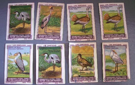 Coleccionismo Cromos antiguos: cromos de la serie las zancudas,serie 27, bonbones extra finos, peter cailler kohler (precio unidad)