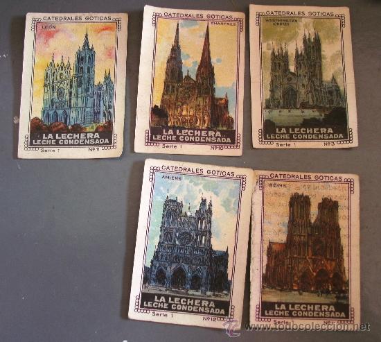 Collezionismo Figurine antiche: cromos de la serie catedrales goticas, serie 1, la lechera, leche condensada (precio unidad)