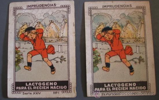 Collezionismo Figurine antiche: cromos de la serie imprudencias, serie XXIV, lactogeno para el recien nacido (precio unidad)