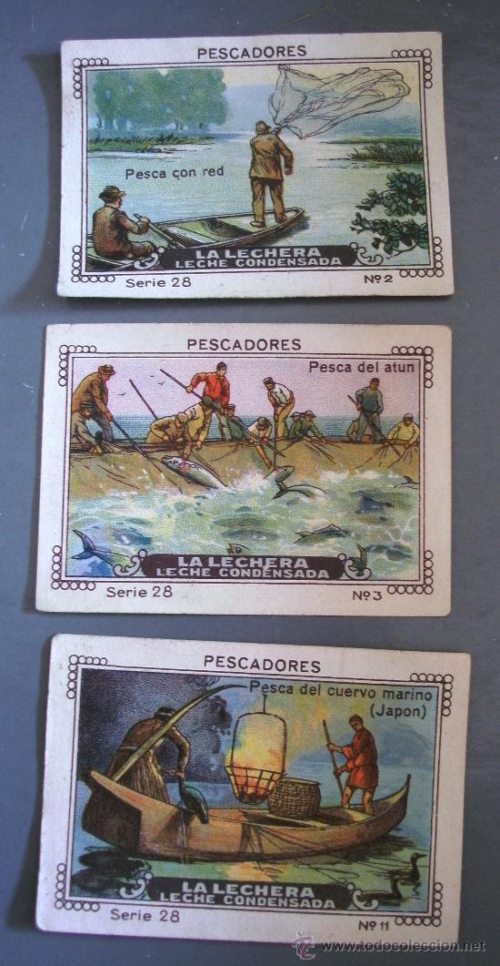 Coleccionismo Cromos antiguos: cromos de la serie pescadores, serie 28, la lechera leche condensada (precio unidad)