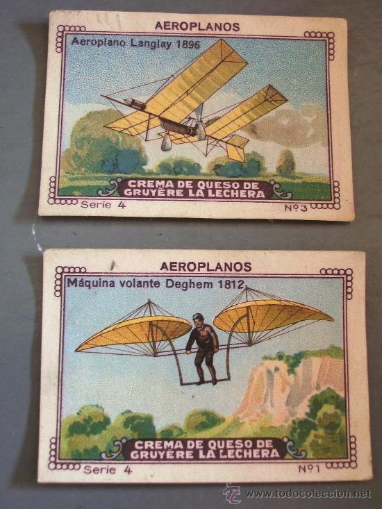 Collectionnisme Cartes &agrave; collectionner anciennes: cromos de la serie aeroplanos ,serie 4, crema de queso gruyere la lechera (precio unidad)