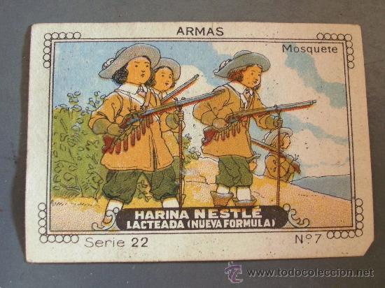 Coleccionismo Cromos antiguos: cromo de la serie armas ,serie 22, harina nestle lacteada