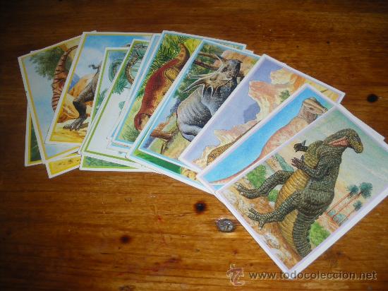 Coleccionismo cromos antiguos: COME SAURIOS, DINOSAURIOS. 11 TARJETAS. - Foto 1