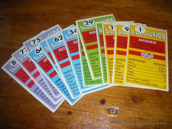 Coleccionismo cromos antiguos: COME SAURIOS, DINOSAURIOS. 11 TARJETAS. - Foto 2