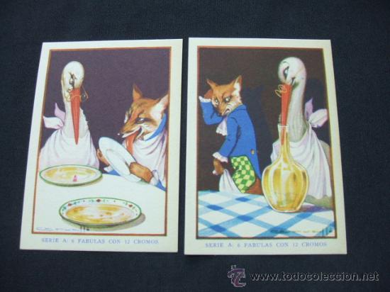 Collectionnisme Cartes &agrave; collectionner anciennes: LOTE 2 CROMOS - FABULAS - LA ZORRA Y LA CIG&Uuml;E&Ntilde;A -